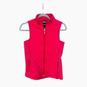Straight Down Women's Red Quilted‎ Golf Vest sz XS